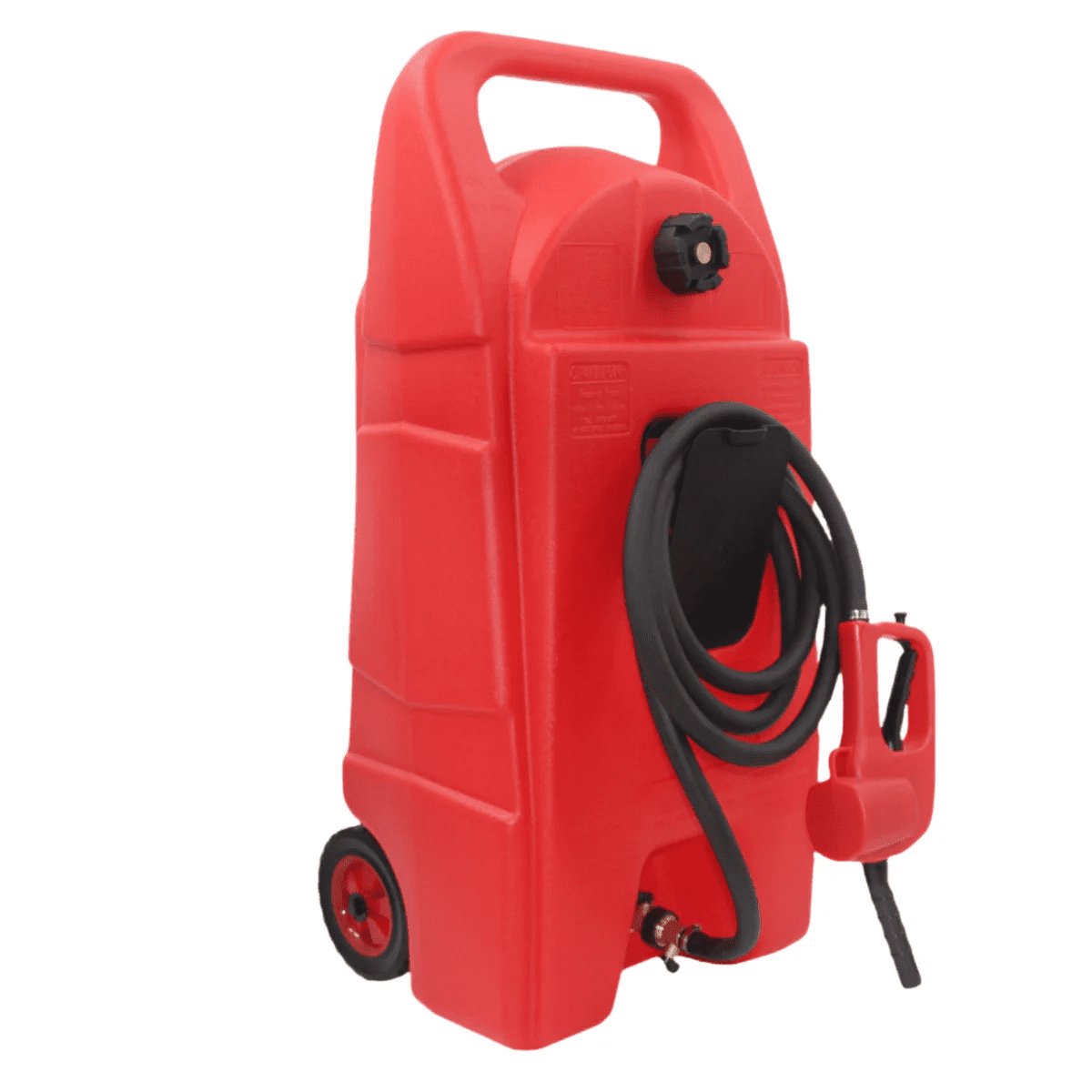 15 Gallon Portable Fuel Caddy with 10 Ft Hose, Manual Pump \u0026 Wheels – Mobile Gas Storage Tank for Garage, Boat, Lawn Equipment
